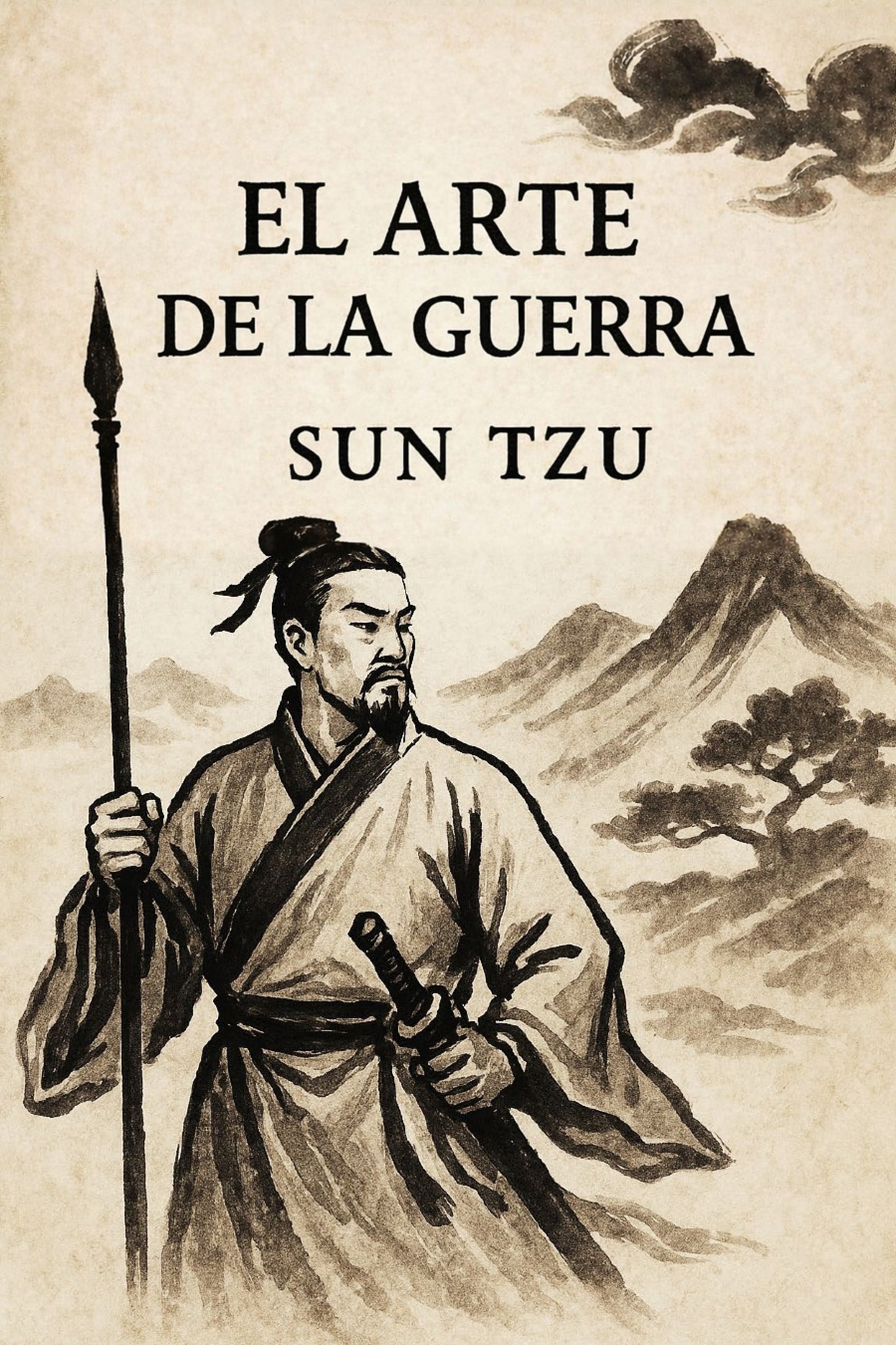 Book cover of 'El arte de la guerra' by Sun Tzu with a historical illustration of a warrior.