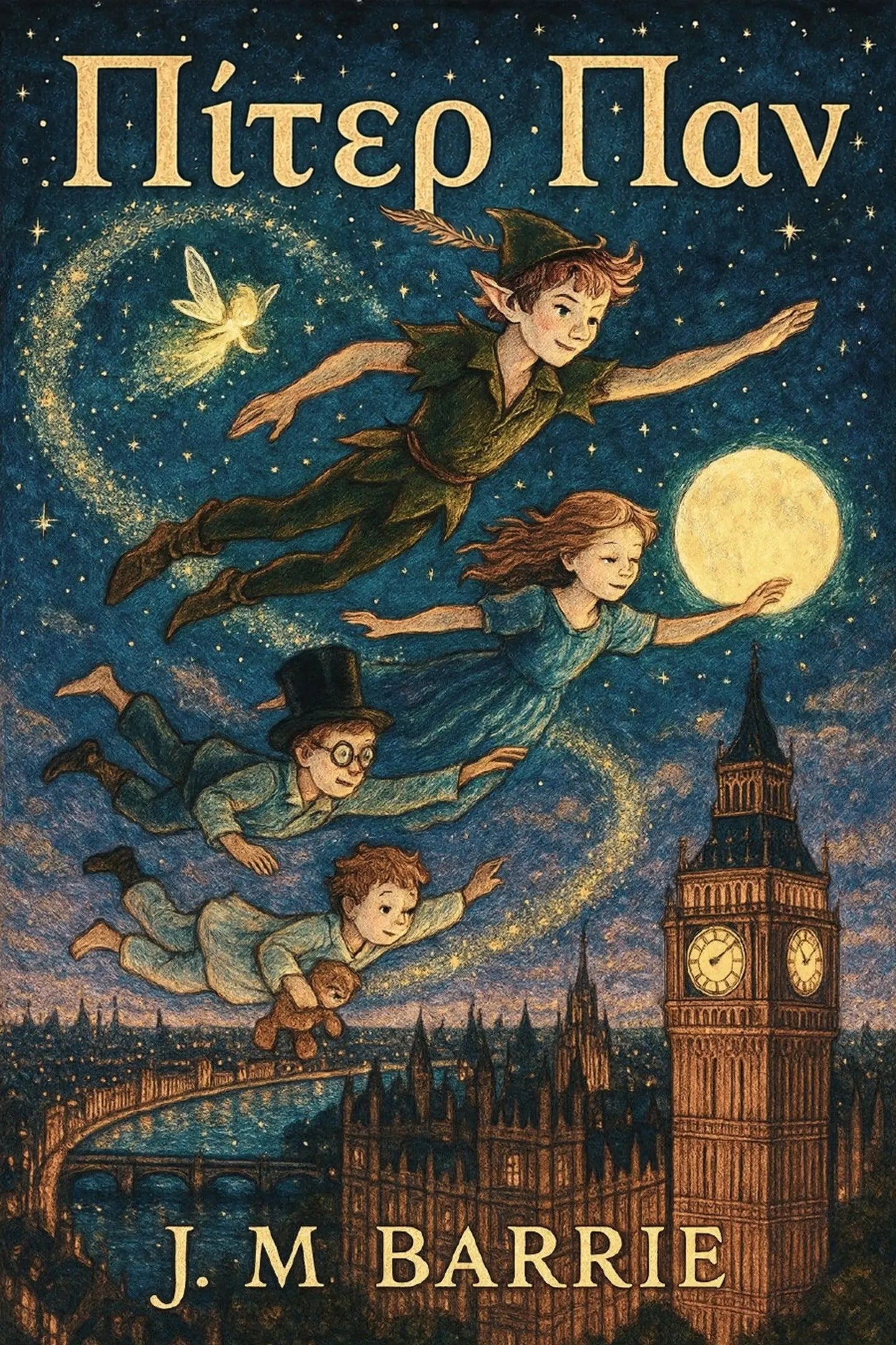 Book cover for 'Πίτερ Παν' by J. M. Barrie