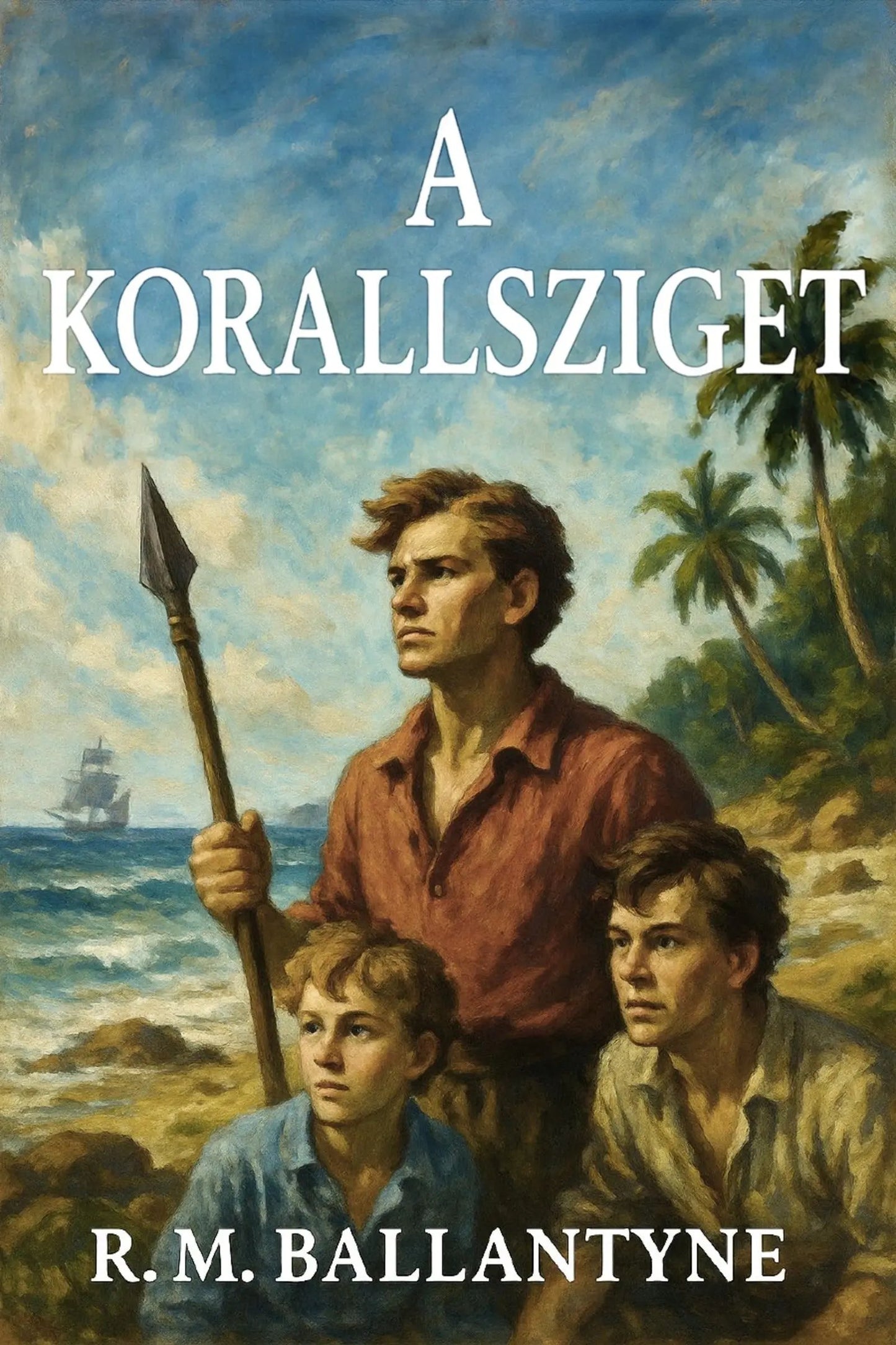 Book cover for 'A Korallsziget' by R. M. Ballantyne