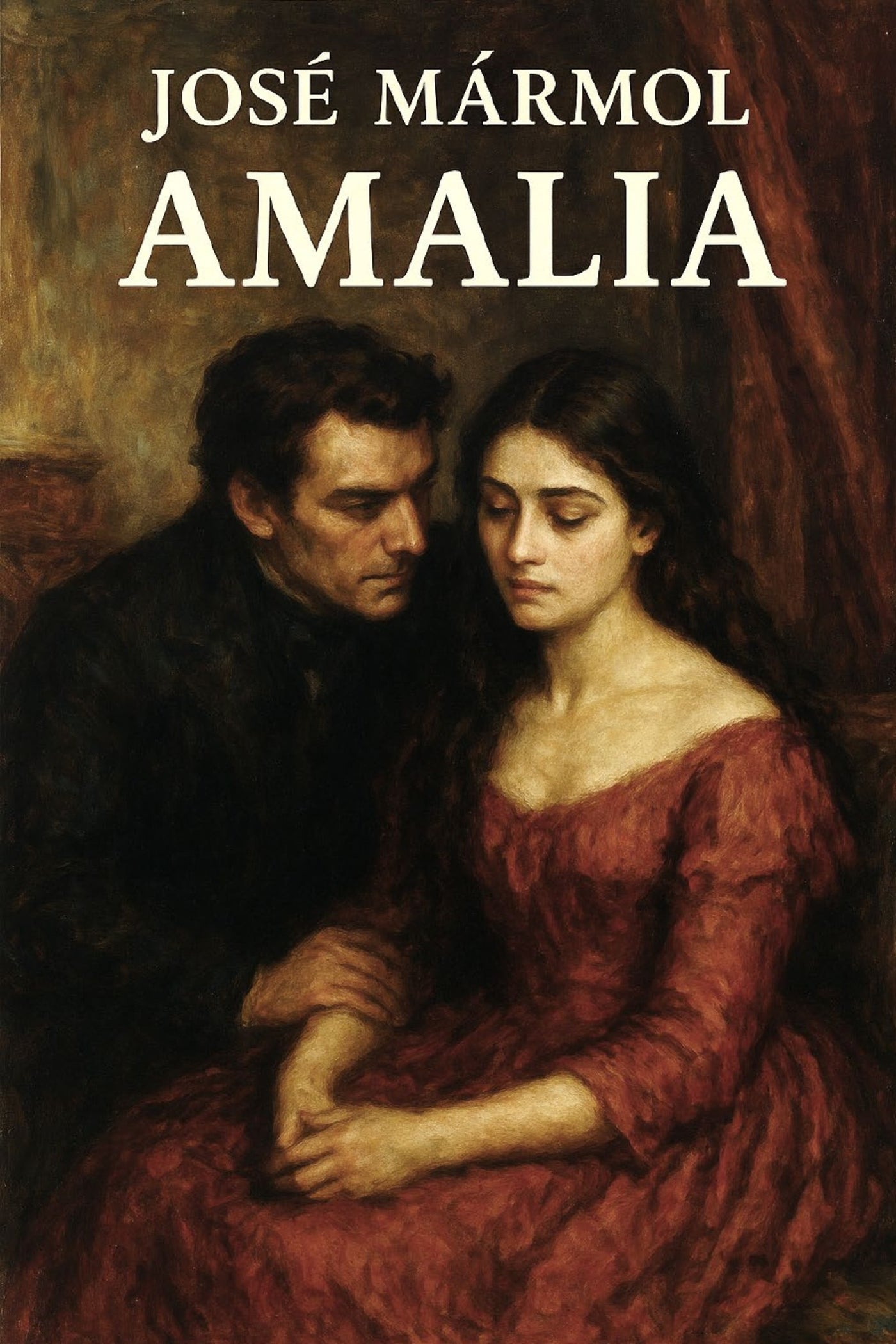 Book cover of 'Amalia' by Jose Marmol featuring an illustration of a man and woman.