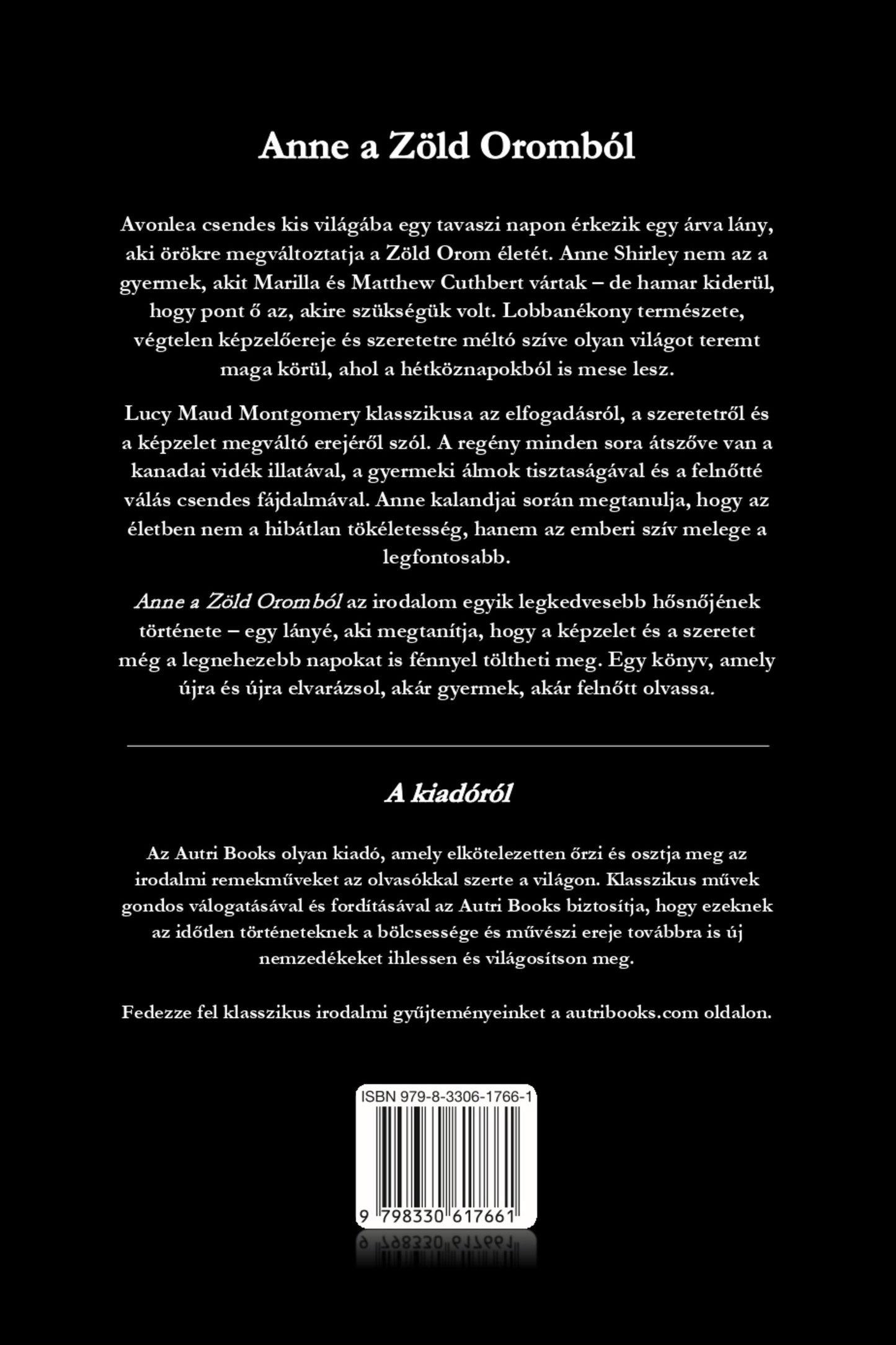 Book cover with text and a logo on a black background