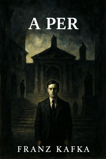 Book cover of 'A per' by Franz Kafka with a dark, atmospheric scene and silhouette of a man.