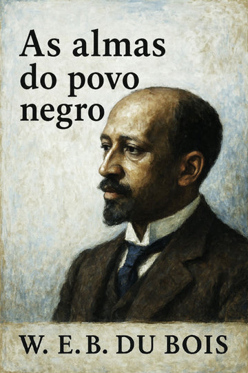 Book cover of 'As almas do povo negro' by W. E. B. Du Bois with a portrait of the author.