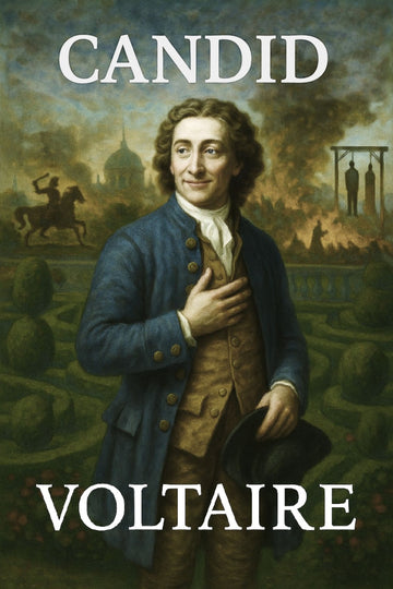 Book cover of 'Candid' by Voltaire featuring a historical scene and portrait.