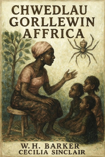 Book cover for 'Chwedlau Gorllewin Affrica' by W.H. Barker and Cecilia Sinclair