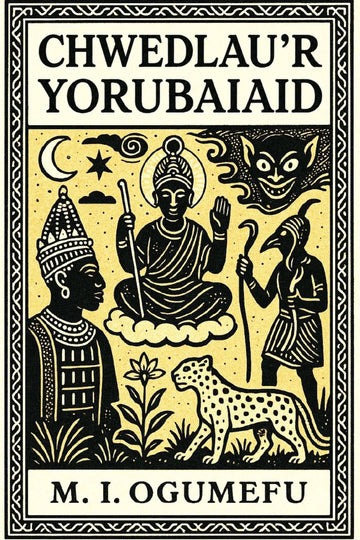 Book cover for 'Chwedlau’r Yorubaiaid' by M. I. Ogumefu