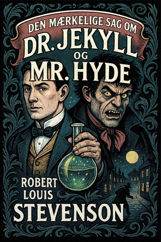 Book cover for 'Den mærkelige sag om Dr. Jekyll og Mr. Hyde' 