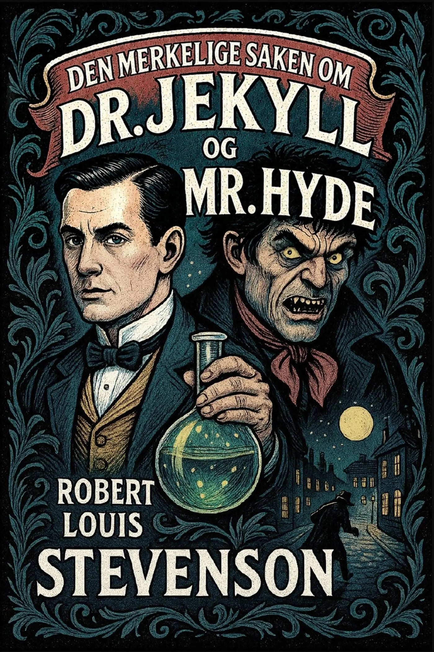 Book cover of 'Den merkelige saken om Dr. Jekyll og Mr. Hyde'