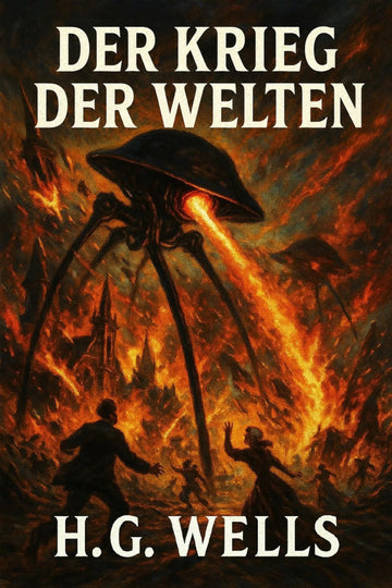 Book cover for 'Der Krieg der Welten' by H.G. Wells