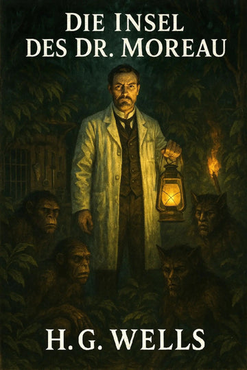 Book cover for 'Die Insel des Dr. Moreau' by H. G. Wells