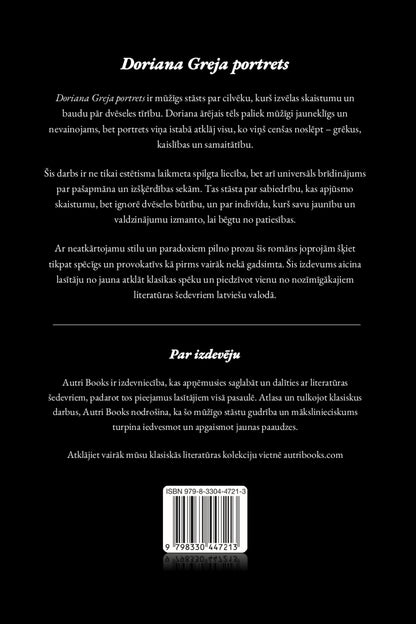 Doriana Greja portrets back cover in latvian