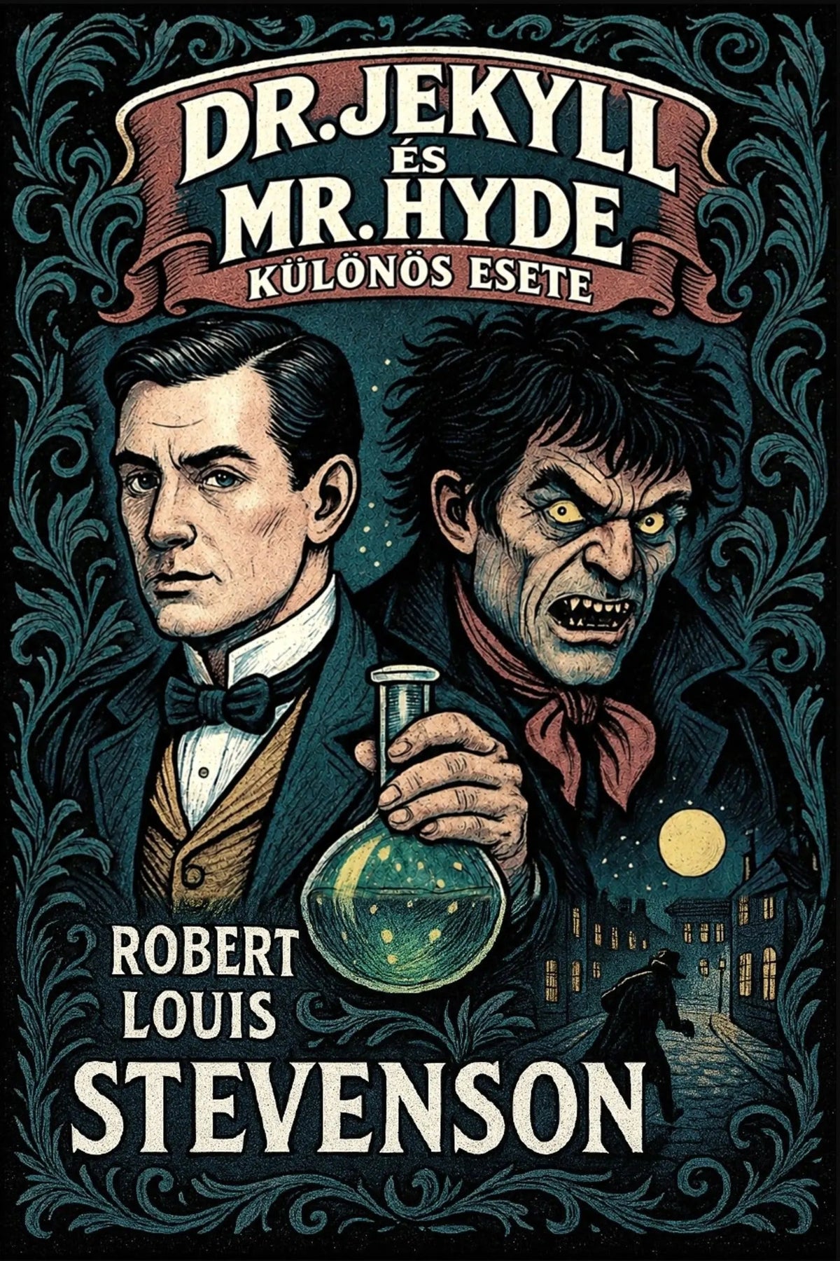 Book cover for 'Dr. Jekyll és Mr. Hyde különös esete'