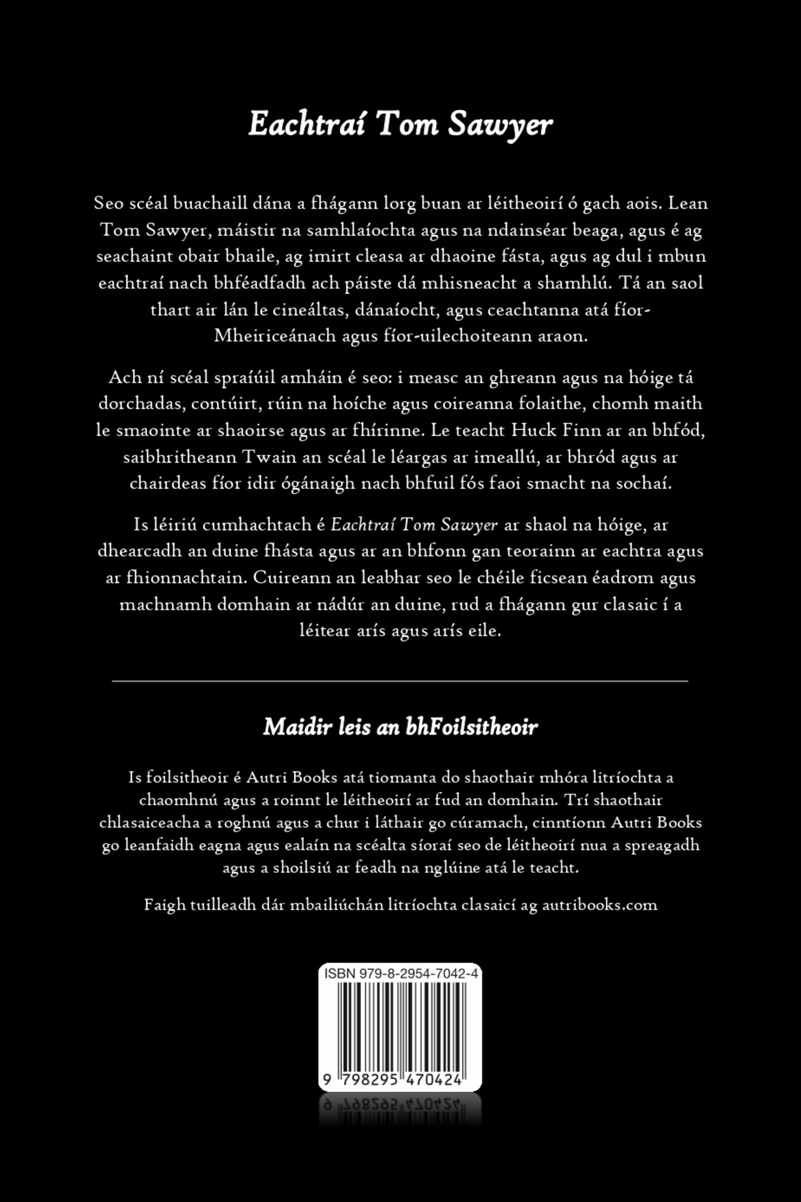 Back cover of a book with text and a barcode on a black background