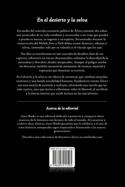 Back cover of a book with text in Spanish on a black background