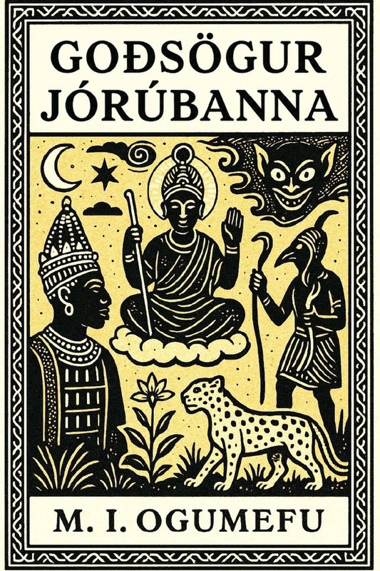 Book cover for 'Goðsögur Jórúbanna' by M. I. Ogumefu