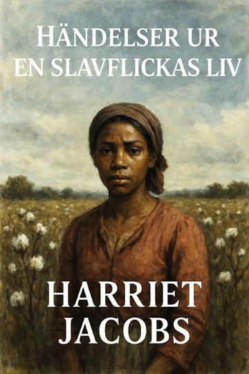 Book cover of 'Händelser ur en slavflickas liv' by Harriet Jacobs with a woman in a field.