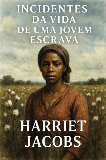 Book cover of 'Incidentes da vida de uma jovem escrava' by Harriet Jacobs with a woman in a field.
