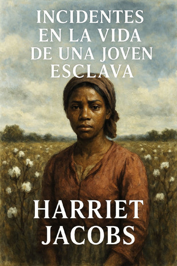 Book cover of 'Incidentes en la vida de una joven esclava' by Harriet Jacobs with a woman in a field.