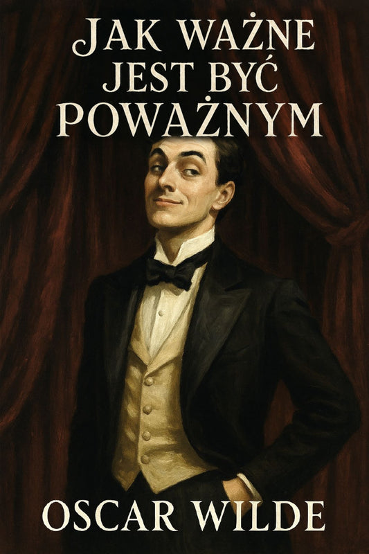 Book cover of 'Jak ważne jest być poważnym' by Oscar Wilde with a man in formal attire.