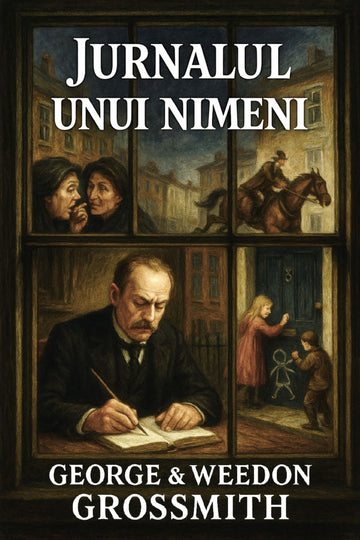 Book cover of 'Jurnalul unui nimeni' by George & Weedon Grossmith with illustrations and text.