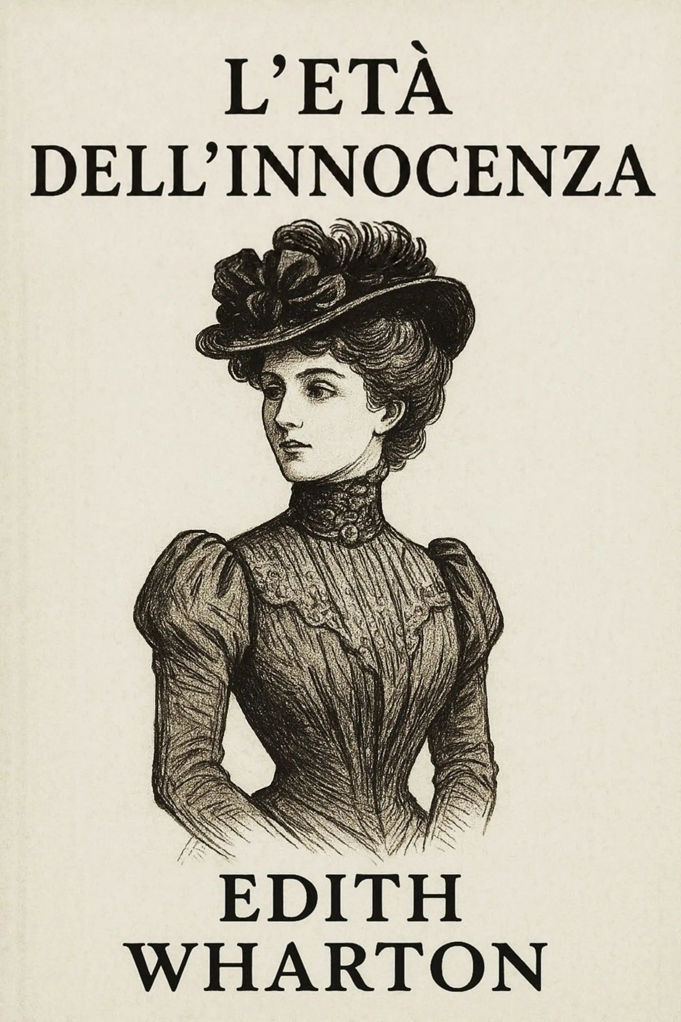 Book cover of 'L’età dell’innocenza' by Edith Wharton with a vintage illustration of a woman.