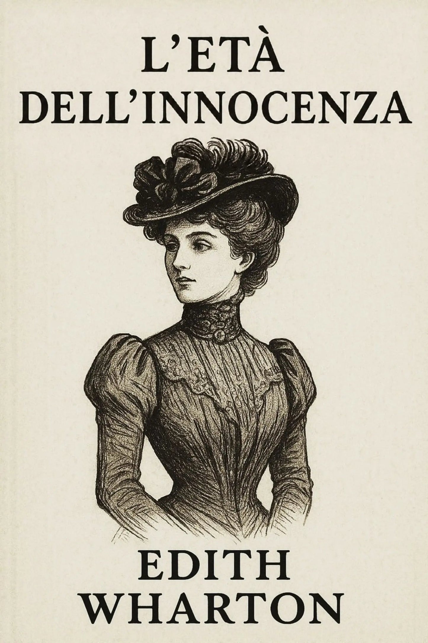 Book cover of 'L’età dell’innocenza' by Edith Wharton with a vintage illustration of a woman.