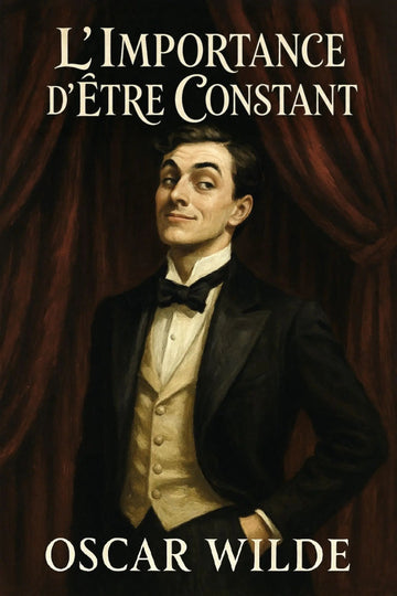 Book cover of 'L’importance d’être Constant' by Oscar Wilde with a man in formal attire.