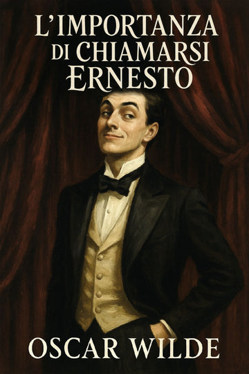 Book cover of 'L’importanza di chiamarsi Ernesto' by Oscar Wilde with a man in formal attire.