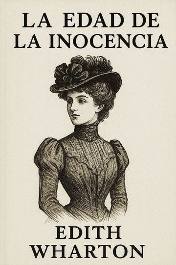 Book cover of 'La edad de la inocencia' by Edith Wharton with a vintage illustration of a woman.