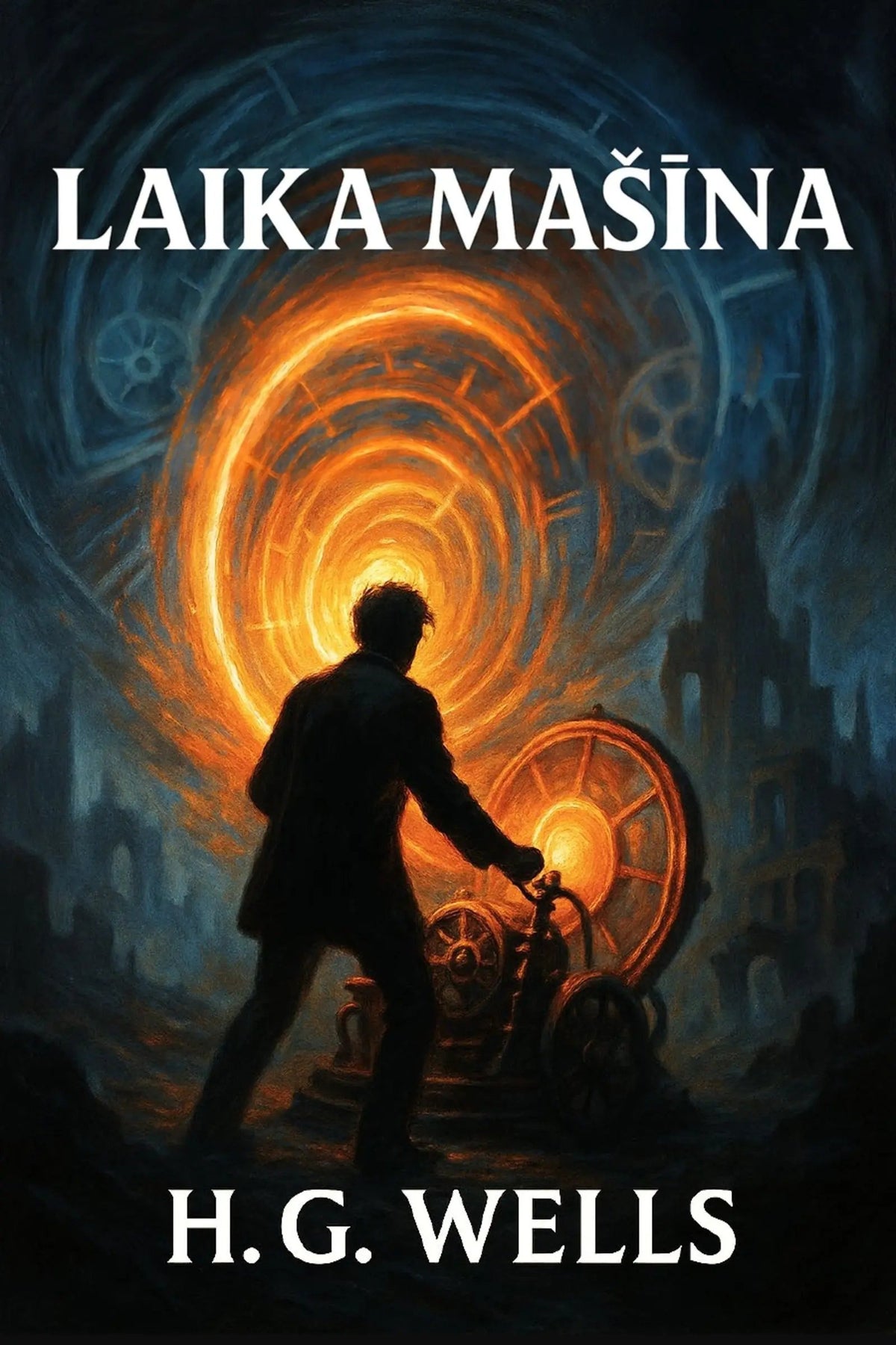 Book cover for 'Laika mašīna' by H.G. Wells