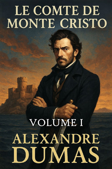 Book cover of 'Le Comte de Monte Cristo' by Alexandre Dumas with a man holding a sword and a castle in the background.