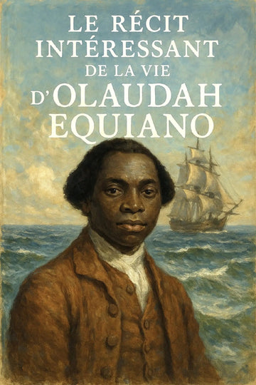 Book cover of 'Le Récit intéressant de la vie d’Olaudah Equiano' with a portrait of a man and a ship on the water