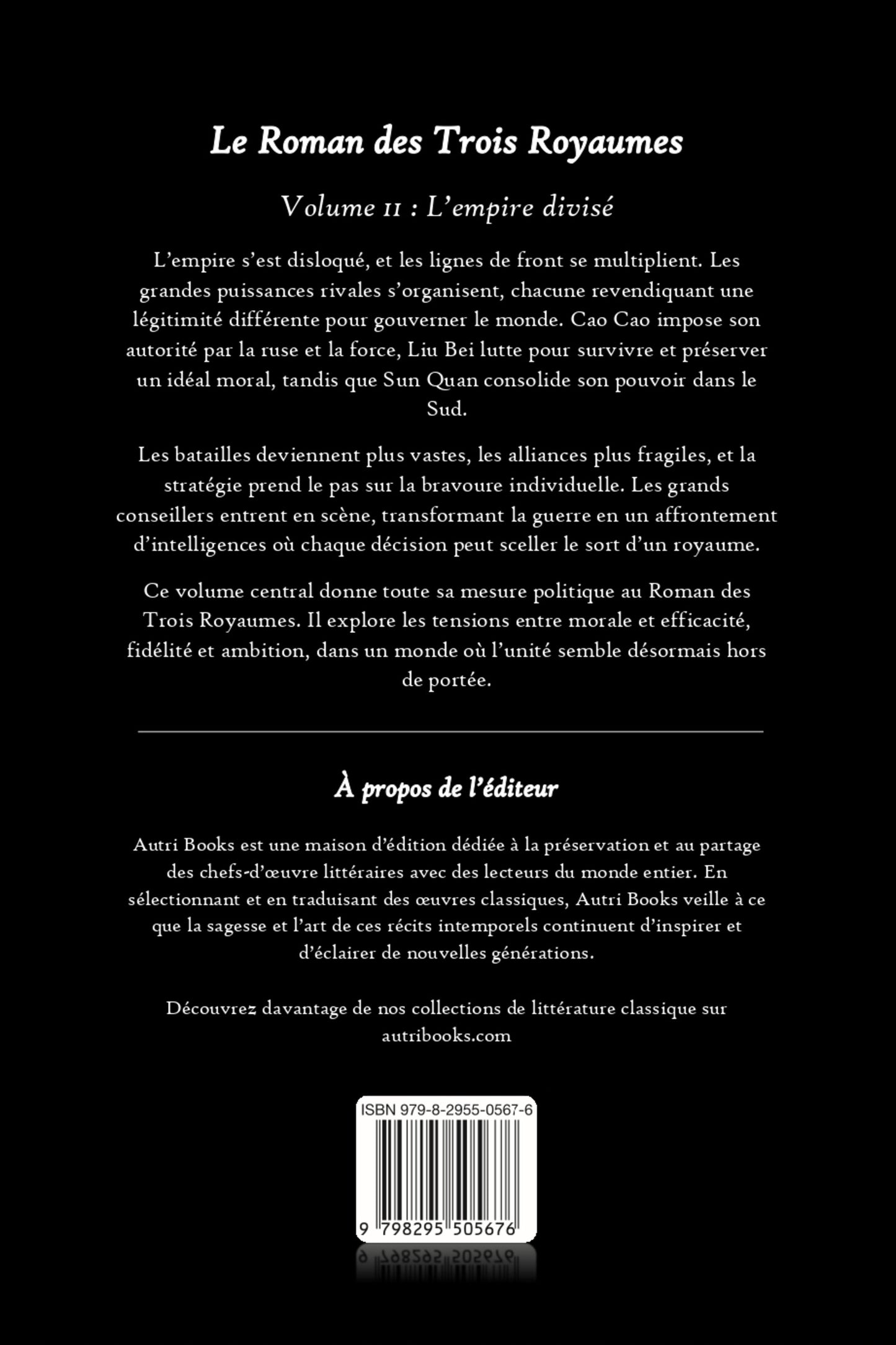Book cover with text in French on a black background