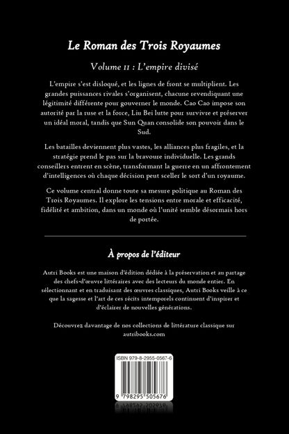 Book cover with text in French on a black background