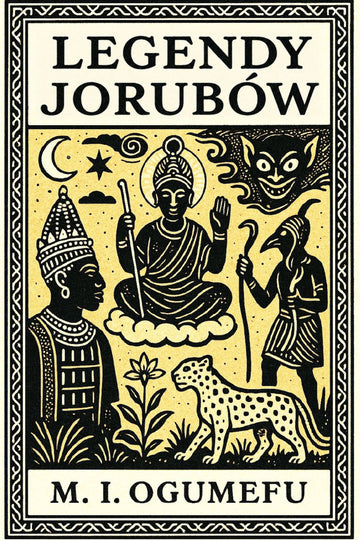 Book cover of 'Legendy Jorubów' with illustrations and text