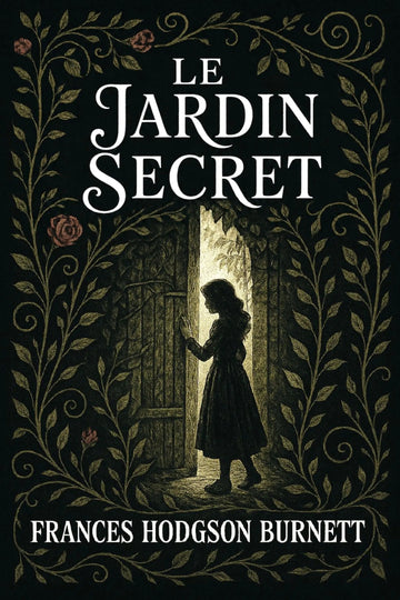 Book cover of 'Le jardin secret' with a silhouette of a girl and decorative text and illustrations.