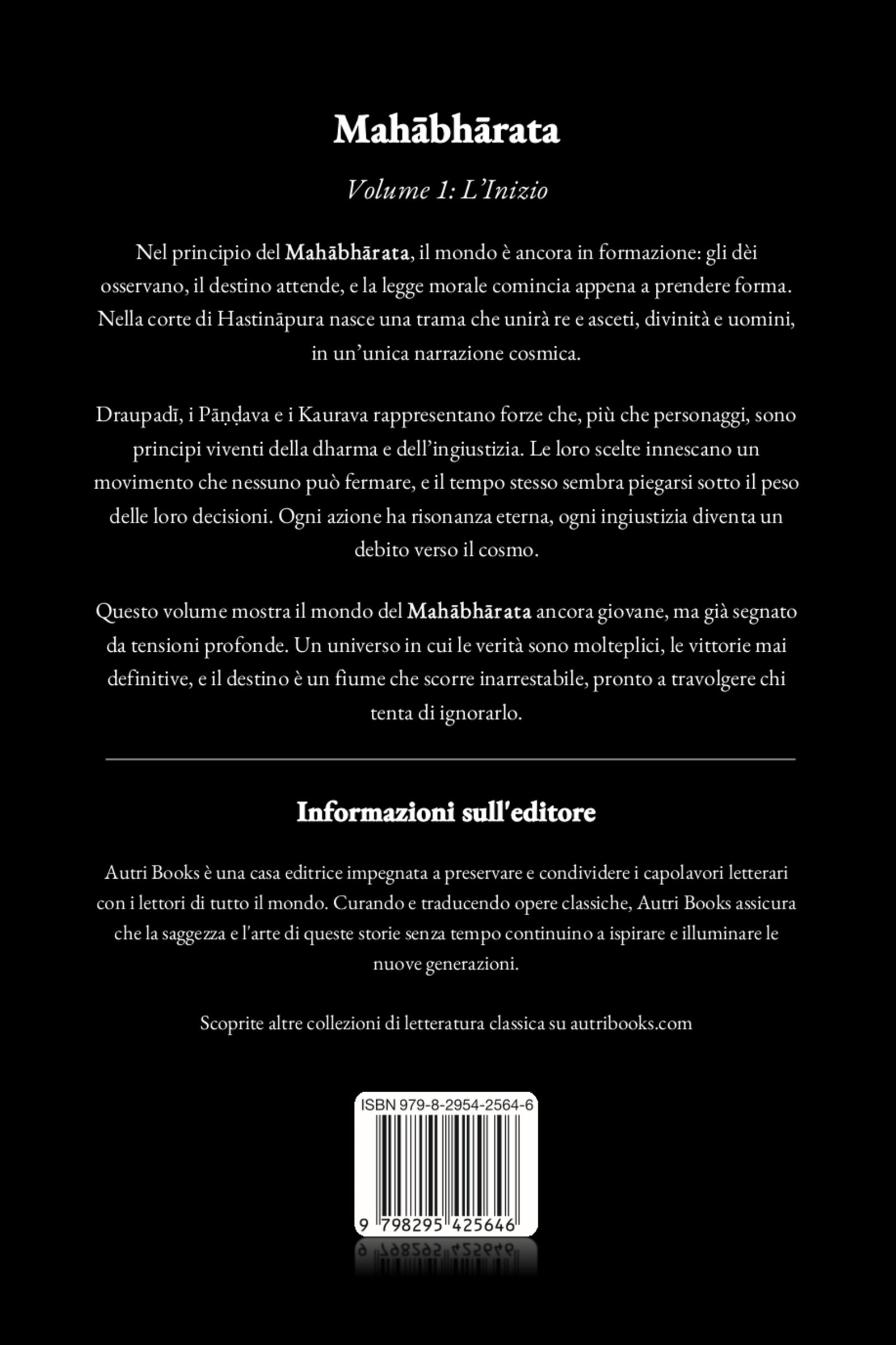 Book cover of 'Mahèbhèrata' with text on a black background