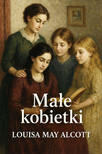 Book cover of 'Małe kobietki' by Louisa May Alcott featuring four young women.