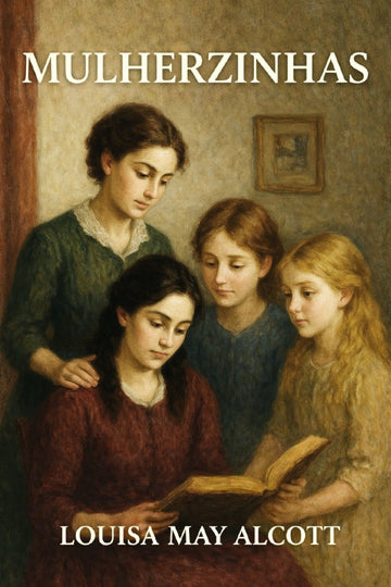 Book cover of 'Mulherzinhas' by Louisa May Alcott featuring four women looking at a book.