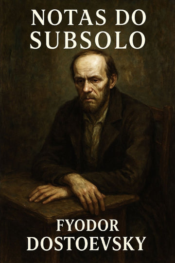 Book cover of 'Notas do subsolo' by Fyodor Dostoevsky with a portrait of a man.