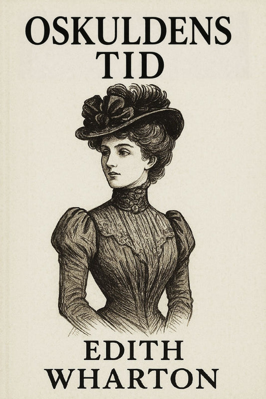Book cover of 'Oskuldens tid' by Edith Wharton with a vintage illustration of a woman.