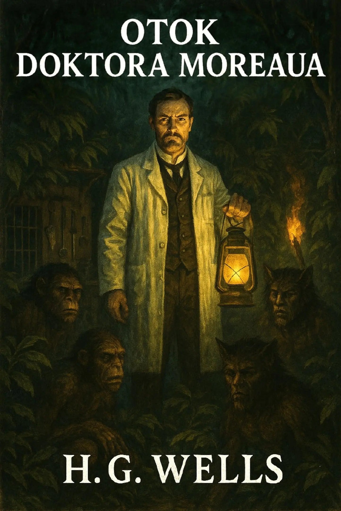 Book cover for 'Otok doktora Moreaua' by H.G. Wells