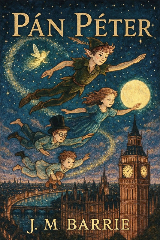 Book cover for 'Pán Péter' by J. M. Barrie