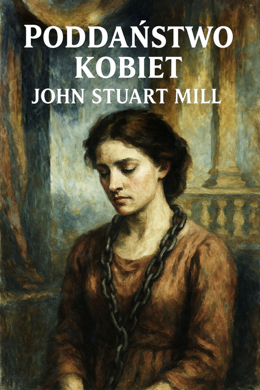 Book cover of 'Poddaństwo kobiet' by John Stuart Mill with a woman's portrait and text.