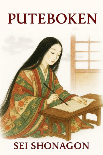 Book cover of 'Puteboken' by Sei Shonagon featuring an illustration of a woman in traditional attire.