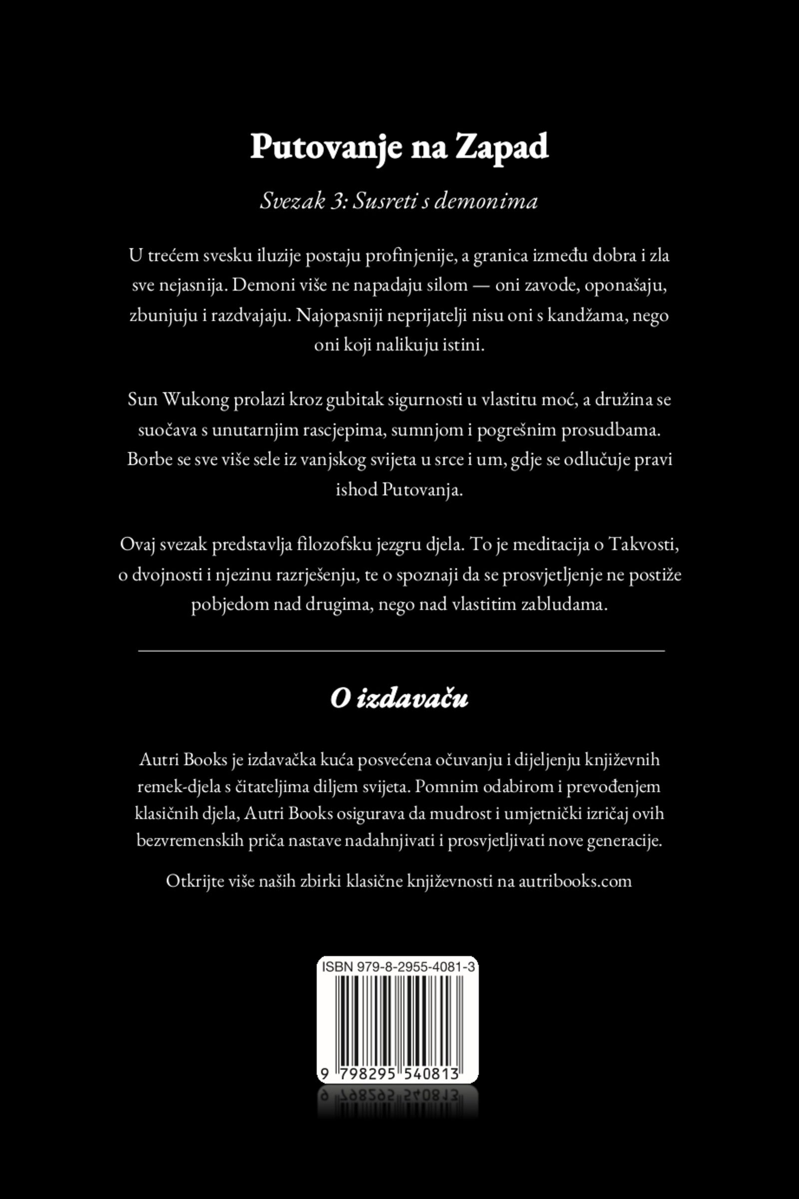 Back cover of a book with text in croatian language, featuring a barcode and ISBN information.