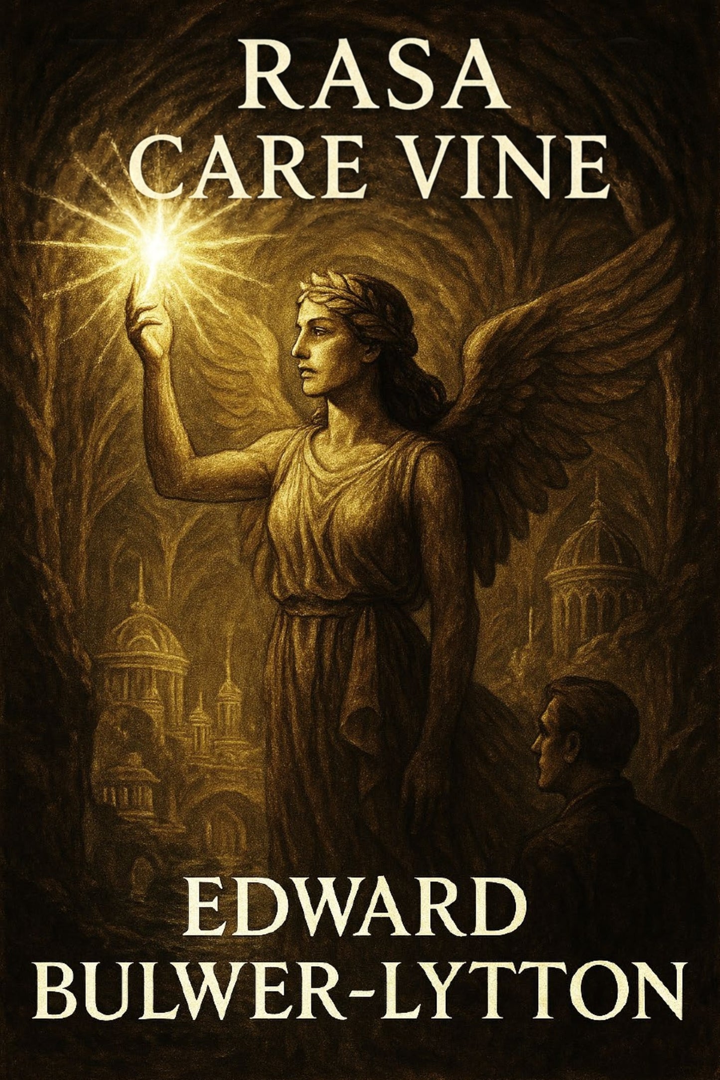 Book cover of 'Rasa care vine' by Edward Bulwer-Lytton featuring an angel with a glowing light.