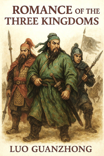 Book cover of 'Romance of the Three Kingdoms' featuring illustrated characters.