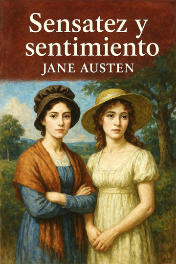 Book cover of 'Sensatez y sentimiento' by Jane Austen featuring two women in historical attire.