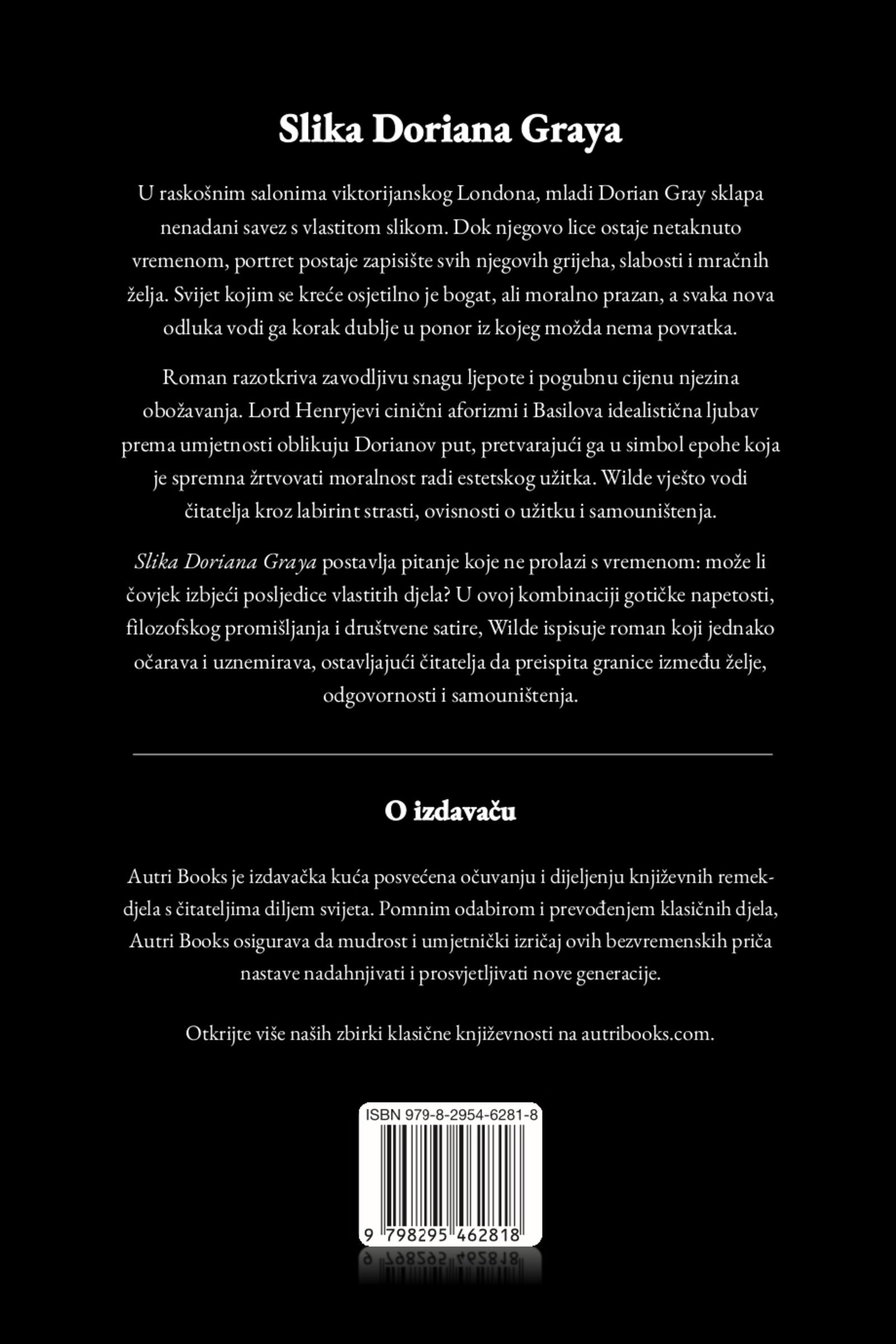 Book cover with text in croatian language on a black background